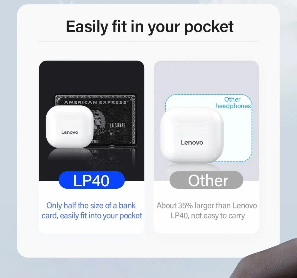 New LP40 NEW Bluetooth V5.0 Earphones Anti-sweat Lightweight Headphones Compatible With Smart Phone Laptop Computer Earbuds