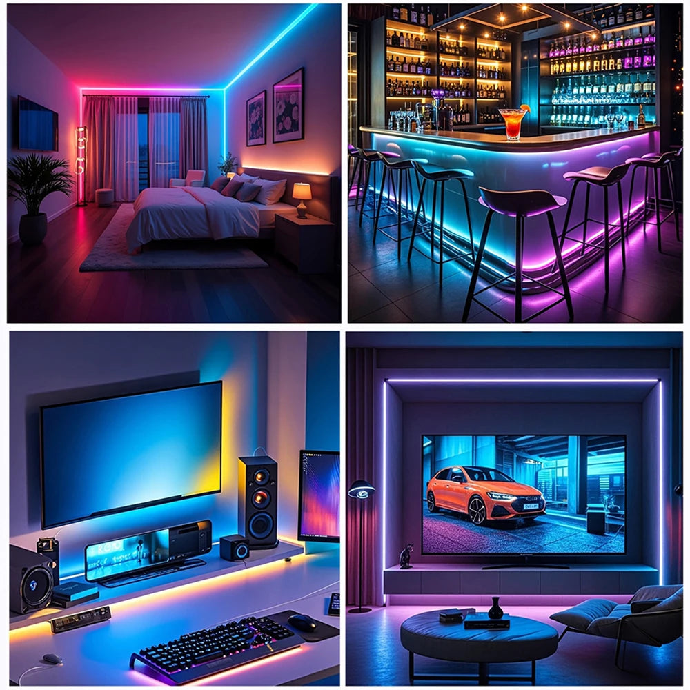 RGB Led Strip Lights APP Control Music Sync Led Room Light 10m 20m 30m 40m 60m Led Tape Flexible Ribbon for Home Bedroom Decor