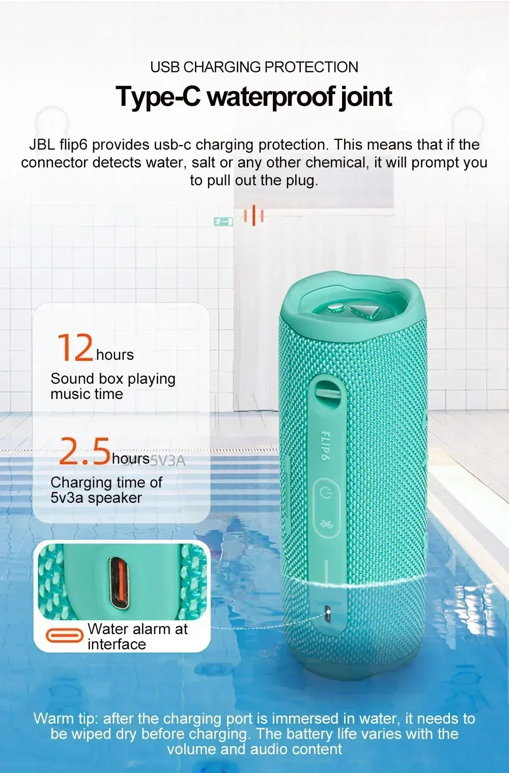 JBL FLIP 6 Wireless Bluetooth Speaker Portable IPX7 FLIP6 Waterproof Outdoor Stereo Bass Music Track Speaker Independent Tweeter